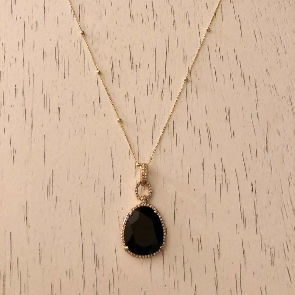 Like-new Effy Diamond Onyx Necklace